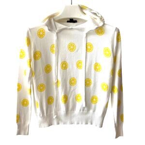 AQUA If Life Gives You Lemon Slices Hooded Sweater Size XS NWT
